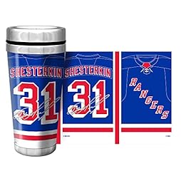 Igor Shesterkin New York Rangers Jersey Wrap 16 oz. High-Endurance Travel Mug w/Replica Autograph