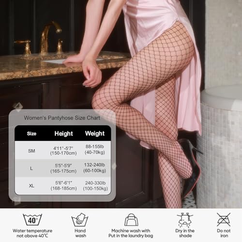 Image of Patterned Fishnet Tights Pantyhose with Pattern Designs Fishnet Stockings for Women