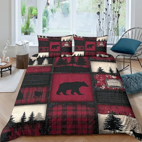 Housse de couette ours 3D imprimé idée cadeau enfant lit 140x200cm - 2