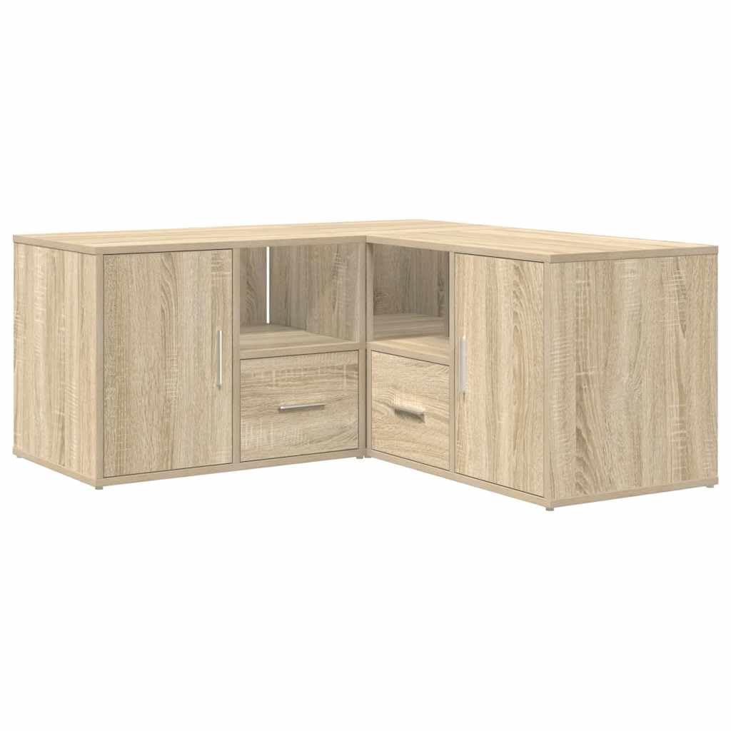Armario esquinero de roble Sonoma, 160 x 40 x 45 cm, material de madera con 2 posibilidades de montaje como estantería de almacenamiento o armario en forma de L con compartimentos y cajones