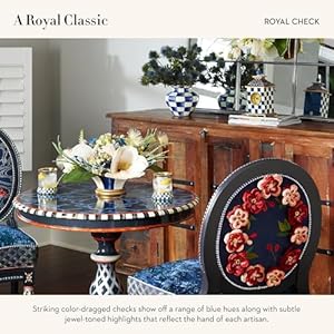 Mackenziechildsdeskclockdecorativewoodclockforkitchenandlivingroomblueandwhiteroyalcheck Urban Country Home Decor Mackenzie childs desk clock decorative wood clock for kitchen and living room blue and white royal check urban country home decor