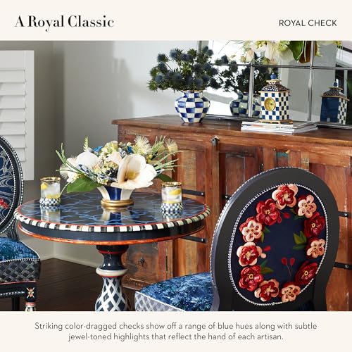 Mackenziechildsdeskclockdecorativewoodclockforkitchenandlivingroomblueandwhiteroyalcheck Urban Country Home Decor Mackenzie childs desk clock decorative wood clock for kitchen and living room blue and white royal check urban country home decor