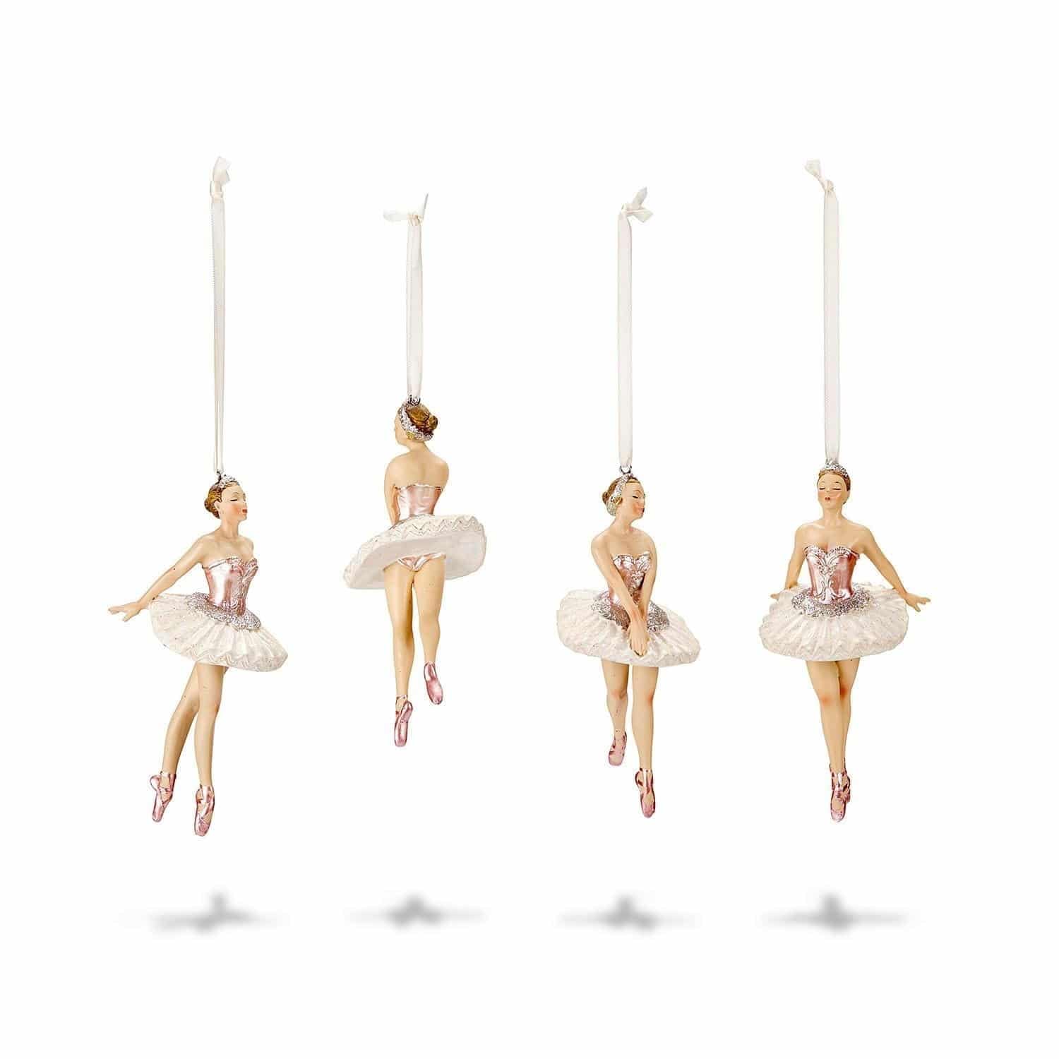 Loberon Figur 4er Set Tadley, weiß/rosa