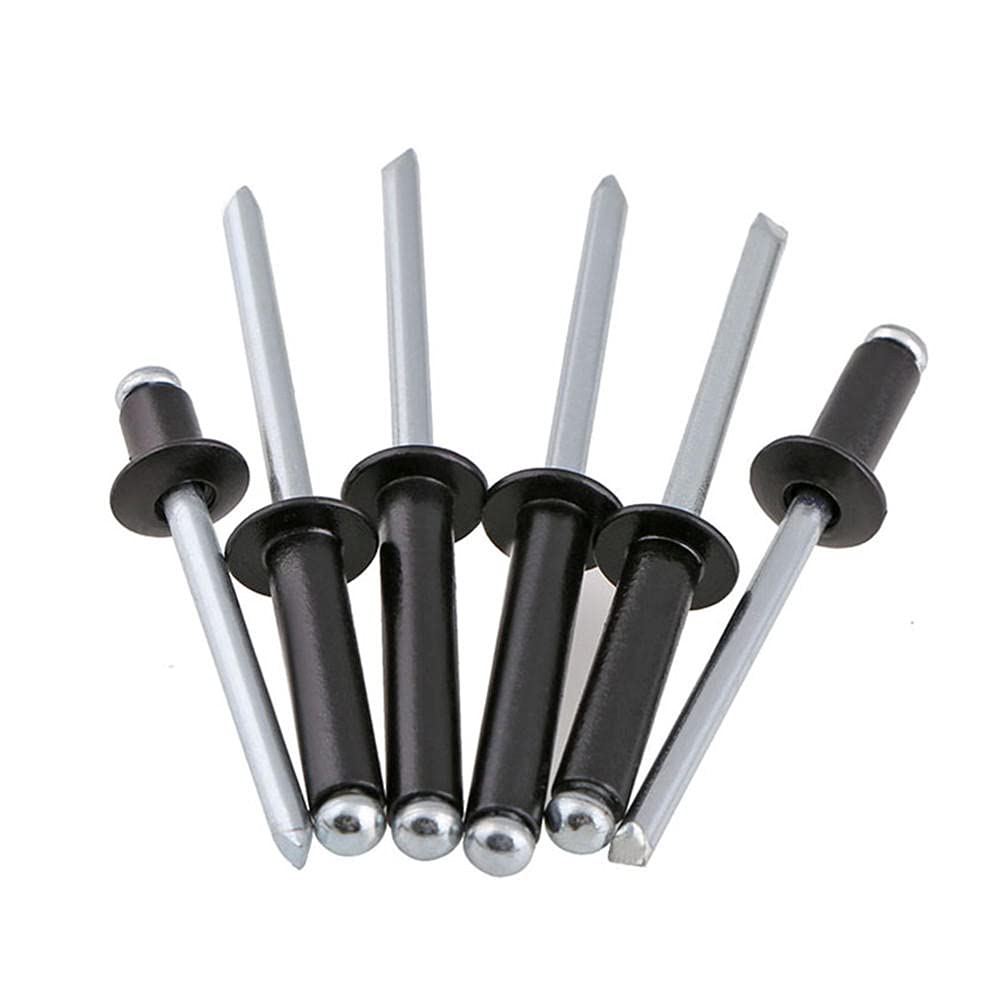 Rivets aveugles noirs M5 grand chapeau ouverts en aluminium pour rivet à tirer 80pcs