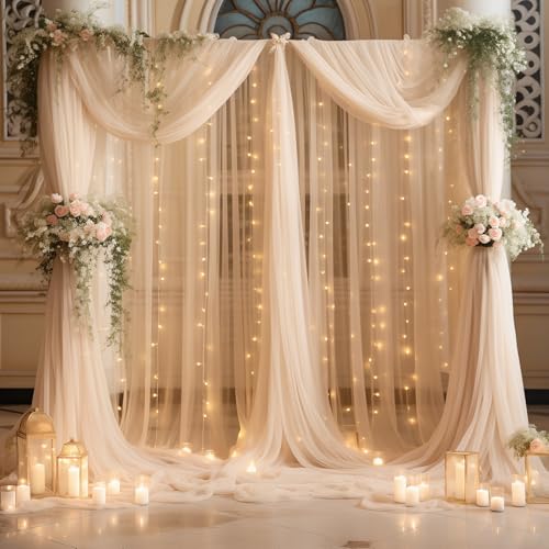 Telón Champagne 20x10 pies con luces para eventos miniatura 2