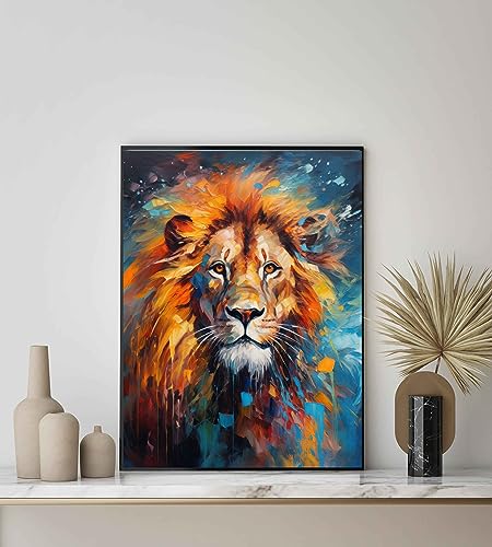 Homeartprint Lion Art Print, Animal Painting Wall Art Abstract Artwork thumb #2