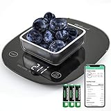 Digital Food Scale, WeGuard Kitchen Scale Weight Grams and oz with Nutritional Calculate via...