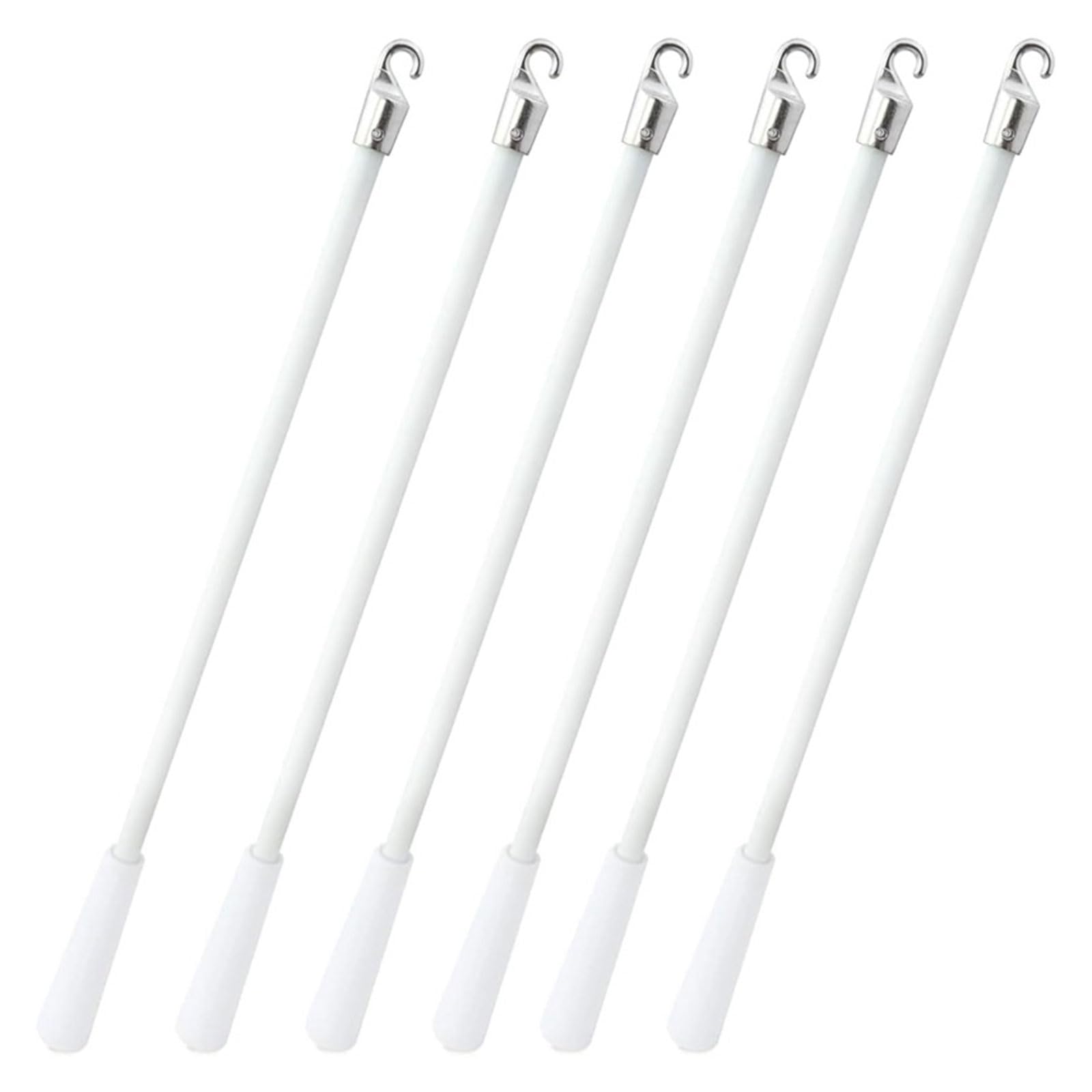 Kalttoy Functional White Fiberglass Blind Rod Tilt Wand for Vertical Blinds, Curtain Rod Metal Hook, Easy Adjusting Blind