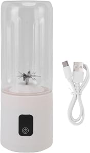 Portable Blender, 500ml Large Capacity, 1500mAh Rechargeable USB Blender, for Travel, Gym & Home Use (White)