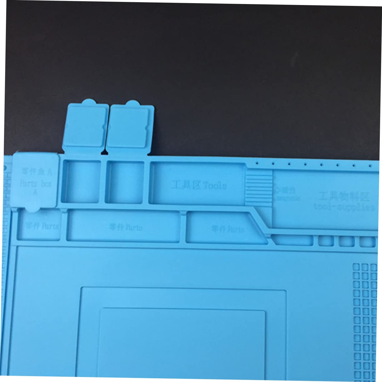 Homoyoyo Silicone Heat Resistant Magnetic Repair Pad for Small Parts Portable Work Mat for Phone and Laptop Repair Blue Color for Electronics Repair