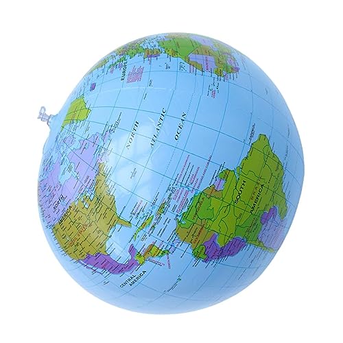 Yunmeryker Globo Inflable Tierra Globo Mapa Mundo Balón Educativo Juguete Aprendizaje Material PVC Adecuado para Decoración del Aula Enseñanza