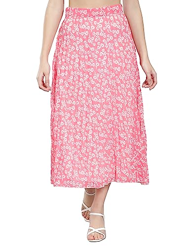 Image of NUEVOSDAMAS Floral Printed Pleated Navy /Multi Skirt