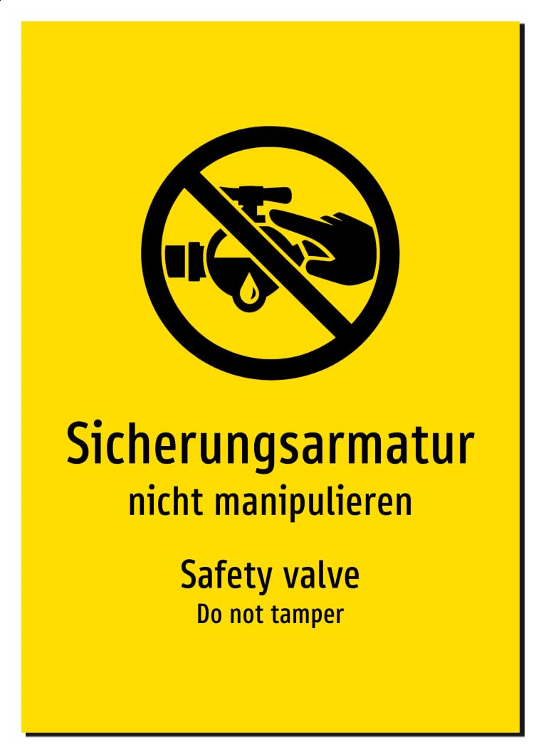 62460-DEEN-S-07 | Sicherungsarmatur/Safety valve Schild zweisprachig