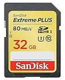 SanDisk Extreme Plus 32GB UHS-1/U3 SDHC Memory Card Up To 80MB/s, Frustration-Free- SDSDXS-32GB-AFFP (Label May Change)