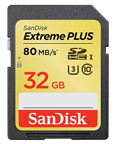 SanDisk Extreme Plus 32GB UHS-1/U3 SDHC Memory Card Up To 80MB/s, Frustration-Free- SDSDXS-32GB-AFFP (Label May Change)