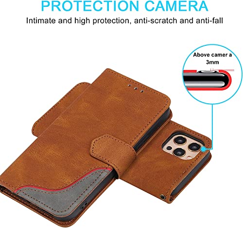 Housse portefeuille iPhone 14 Pro Max antichoc marron pliable - 6