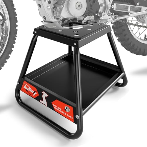 BAOUFF Dirt Bike Stand with Tool Tray Universal Detachable 600LBS Capacity Motorcycle Dirtbike Stand Lift Box for E Dirt Pit Mini Bike Off Road MX Maintenance Accessories