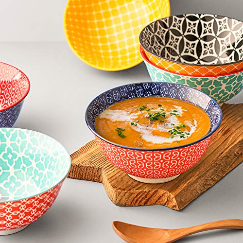 Dowan Ceramic Cereal Bowls, 23 Oz Vibrant Color Dessert Bowls For Easter And Kitchen, Soup Bowl Set For Pasta, Salad, Ice Cream And Oatmeal, Set Of 6 #TOP4