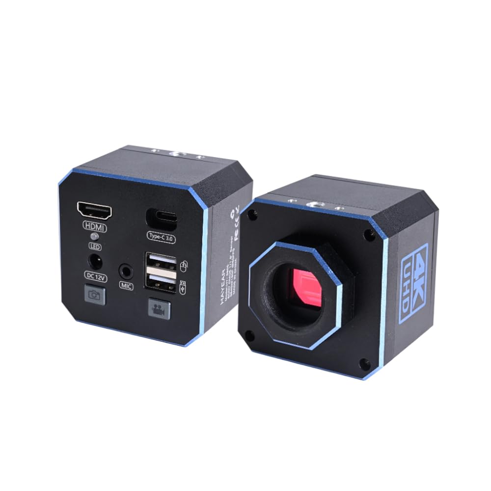 HAYEAR Fotocamera per microscopio digitale 4K UHD ad alta velocità 4K 1080P 60fps HDMI Misurazione fotocamera a colori CMOS USB Storage Dual HDMI USB3.0 Uscita compatibile Windows/iOS Supporto