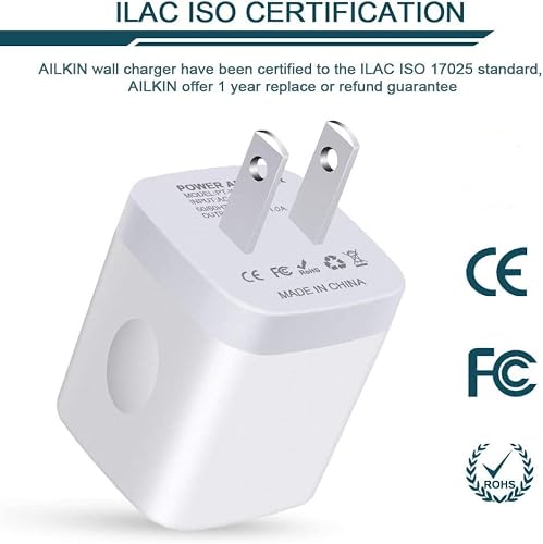 Iphone Charger Box, Usb Block, 4 Pack Single Usb Port Power Adapter For Apple Iphone, Samsung Galaxy, Google Pixel, Usb Cube Wall Plug Usb Outlet Multi Travel Usb Ac Cargador Charging Blocks 1A White #TOP3