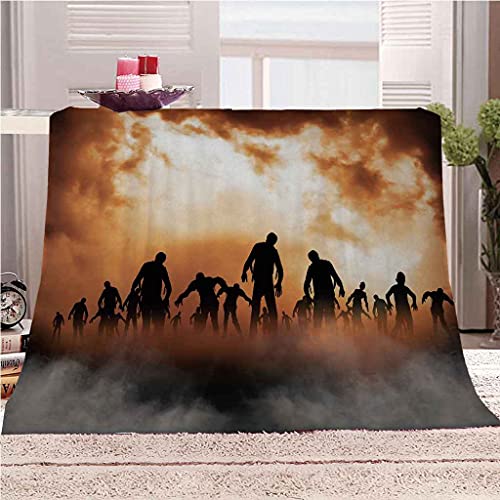 Couverture zombies d'Halloween plaid canapé lit microfibre 150x200 - 2