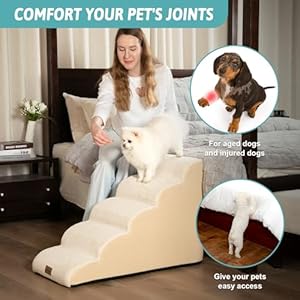 Dog-Stairs-for-Small-Dogs-Pet-Stairs-for-High-Beds-and-Couch-Pet-Ramp-for-Small-Dogs-and-Cats-Light-Khaki-Five-Steps - Cucciolini Doodles   Dog-Stairs-for-Small-Dogs-Pet-Stairs-for-High-Beds-and-Couch-Pet-Ramp-for-Small-Dogs-and-Cats-Light-Khaki-Five-Steps