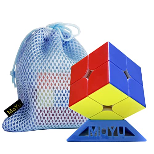 Oostifun OJIN MoYu MoFang JiaoShi RS2M V2 Version améliorée 2x2x2 Cube Cubing Classroom RS2M V2 2x2 MFRS2 M Cube Puzzle avec Un trépied Cube et Un Sac Cube (Multi Colore)