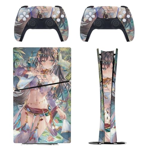 PlayStation 5 Slim/PS5 Slim �p �X�L���V�[�� �����L�����N�^�[�� ������ ���̎q �x��q �{�̂ƃQ�[���R���g���[���[��p�X�e�b�J�[ �y�����݌v �f�W�^���E�G�f�B�V������p�z ���^�X�L�� �{�̕ی� �X���� �A�N�Z�T���[ �w��/��