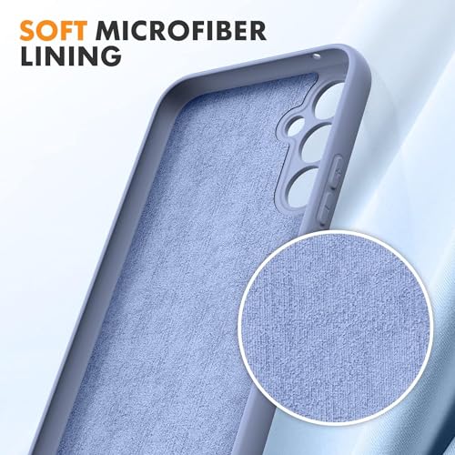 Image of Elzzi Microfiber Candy Case Compatible for Samsung S23 FE 5G Smooth Touch Cushion Liquid Soft Silicone Gel Rubber Phone Cases Non-Slip Full Body Protective Shockproof Back Cover - Lavender Grey