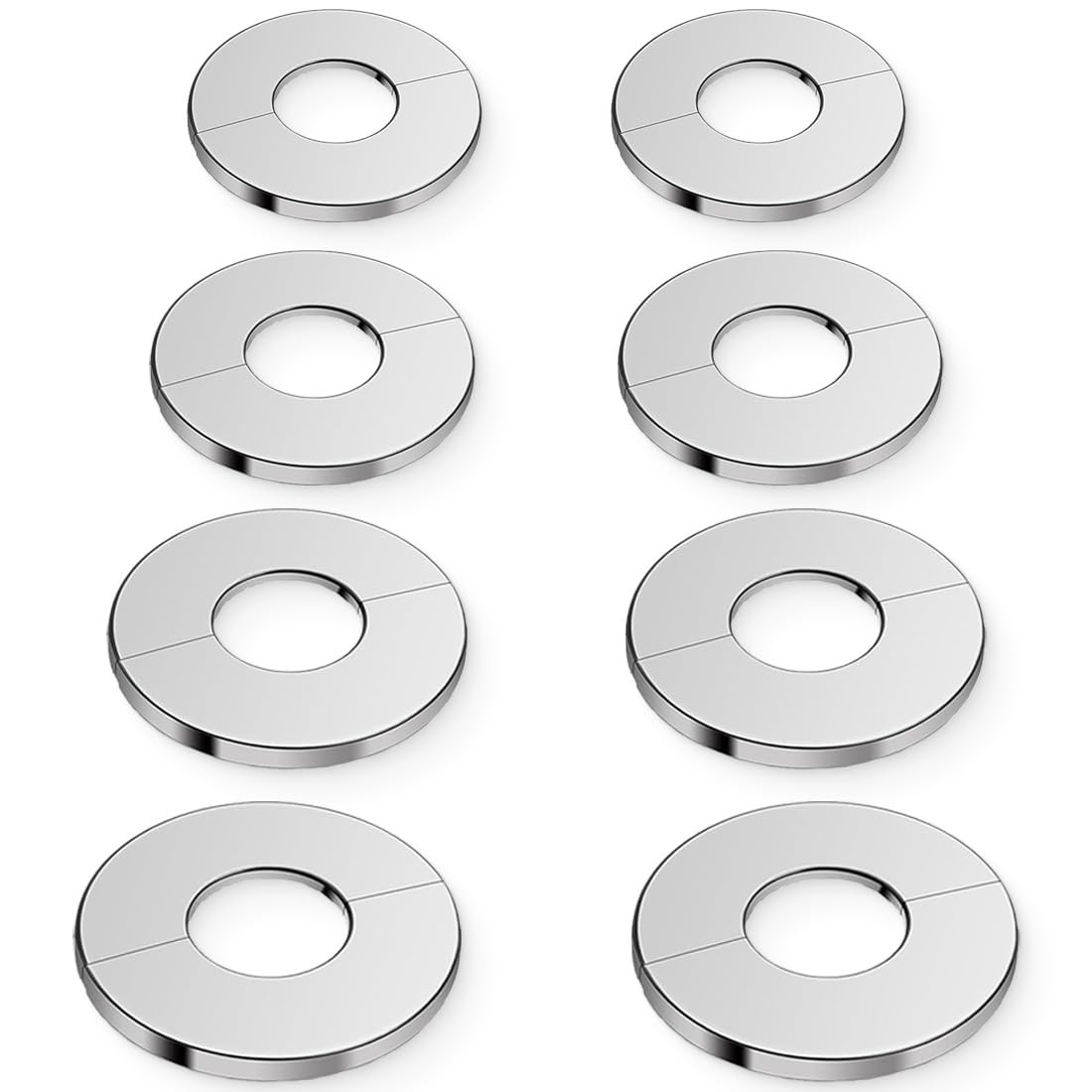 Rosette Per Tubi Radiatori - 8 Pezzi In Acciaio Inossidabile, Design A Scatto Con Foro Rotondo