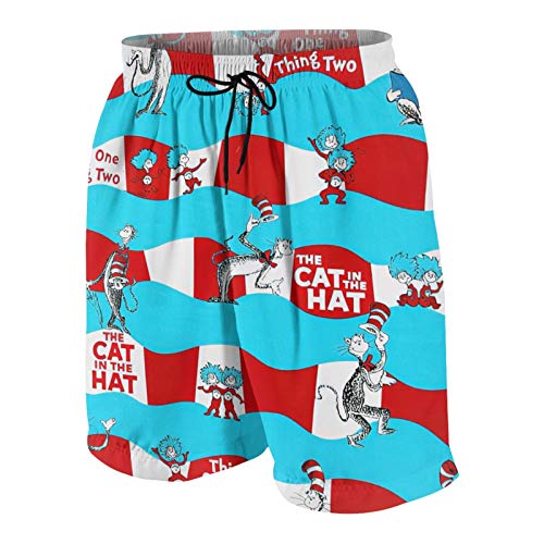 The Cat in The Hat Toddler Boys Swim Trunks Quick Dry Beach Board Shorts Bathing Suit Swimsuit Boy with Mesh Lining
