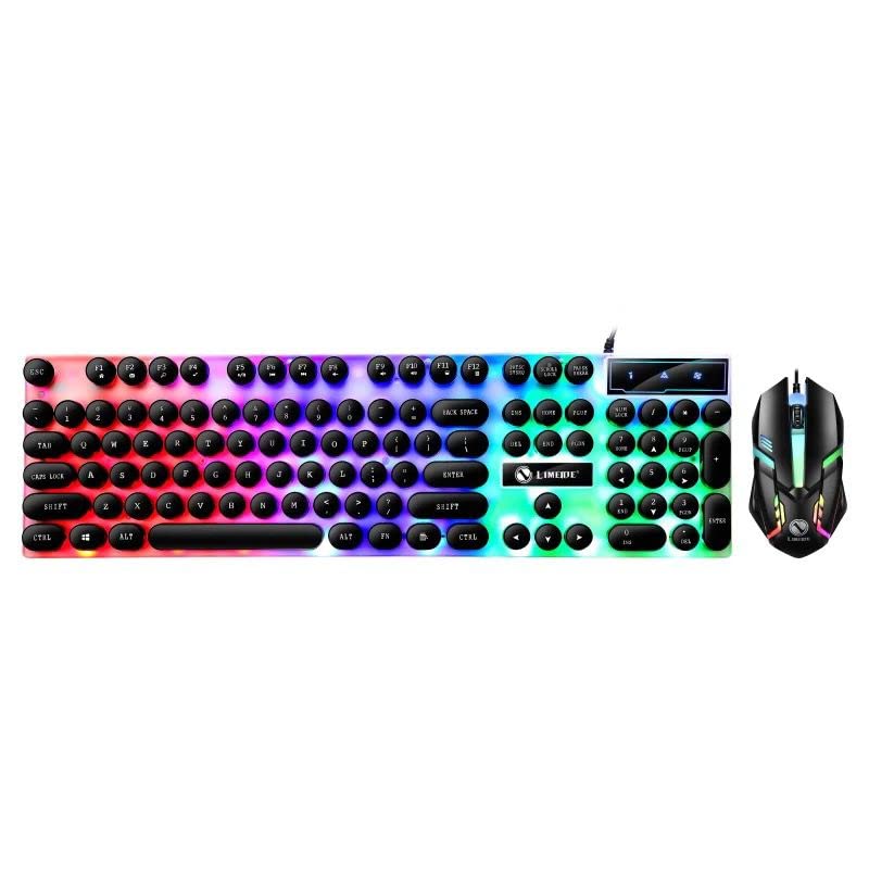 byBBstore BY GStorm GTX300 Set keyboard & mouse - mechanical game usb wired keyboard cheap gaming keyboard mouse(waterproof) (Black)