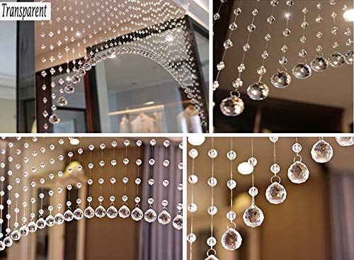 PINDIA 45 String Fancy Sparkling Arch Bead Hanging Curtain with Pure Glass Drops - Transparent 1