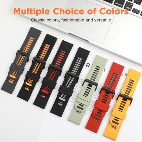 Image of XMUXI 26mm Watch Band Compatible with Garmin Fenix 7X / Fenix 6X / Fenix 5X / Fenix 8 51mm / Tactix Delta,Soft Silicone Replacement Quickfit Bands for Fenix 3 /3 HR,Descent MK1 /Enduro