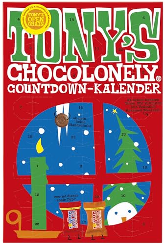 Tony's Chocolonely - Schokolade Weihnachten Adventskalender - 24 Tage - 2 Sorten Tiny Tony's - Viel Vorfreude - Weihnachtsgeschenke - Vegetarisch - Belgian Fairtrade Chocolate