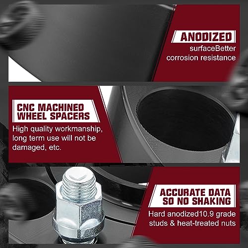 Image of BDFHYK 6x5.5 Hubcentric Wheel Spacers Thickness 2 Inch Compatible with Chevy 1999-2004 Silverado Avalanche Sierra 1500 Tahoe Escalade, 6x139.7mm 6 Lug M14x1.5 Studs & 78.1mm Hub Bore, Set of 4