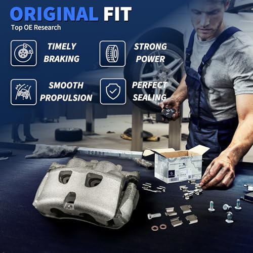 Image of Maxfavor 18B5022 185022 18B5023 185023 Brake Caliper Set Compatible with 2005-2012 Ford F-250 Super Duty Disc Brake Calipers Assembly Front Left Front Right