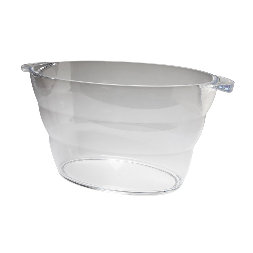 BarCraft Getränkekühler 10L, Großer Bierkühler für BBQ, Party Kühlbehälter für Bier, Wein, Champagner und Sekt, Großer Eiseimer, Transparent Acrylglas, Durchmesser 47 cm