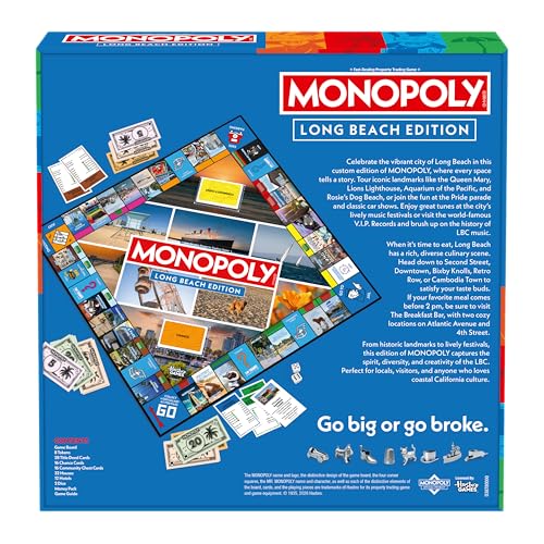 Monopoly Long Beach CA Edition Juego de Mesa Familiar miniatura 3