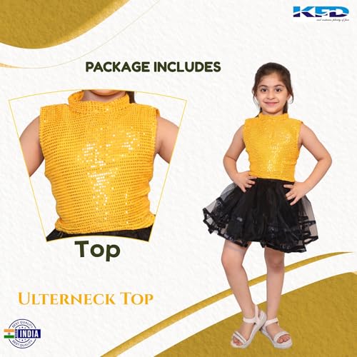 Image of Kaku Fancy Dresses Western Dance Top for Kids Halter Neck Top For Annual Function (ONLY TOP) - Skirt not included