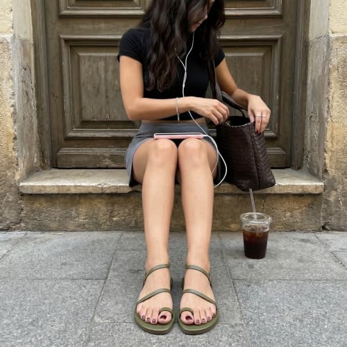 Image of CUSHIONAIRE Chai Strappy Flip Flops for Women, Comfortable Casual Women Sandals with Memory Foam