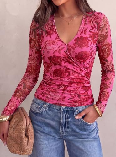 Womens Mesh Wrap Dressy Top - image 6