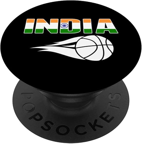 India Basketball Fans Jersey Pride Indian Flag Sport Lovers PopSockets Swappable PopGrip