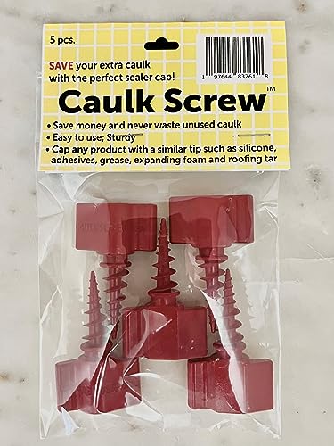 Caulk Tube Sealing Tool – Screw-On Saver Caps for Caulking Guns, Prevent Drying and Leakage, Reusable Tool Accessory, 5-Pack