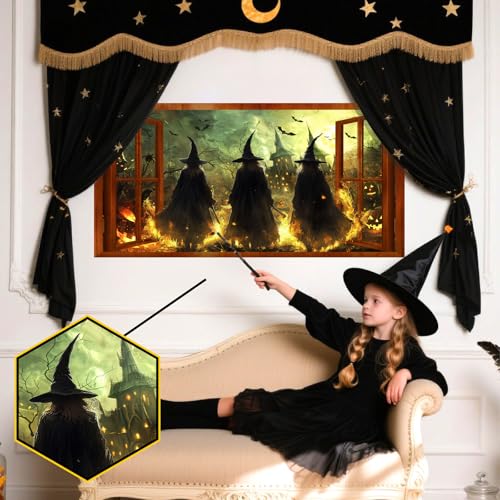 Vinilo Decorativo 3D Halloween Brujas Pegatina de Pared miniatura 3