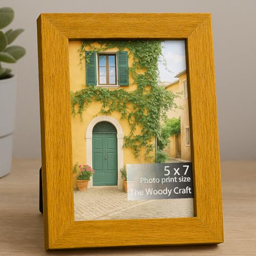 Image of Photo Frames For Table | Bright Orange Photo Frame 5x7 inch | Durable Wooden Frame | Cheerful Orange Frames For Wall Decor | Charming Small Photo Frame Gift