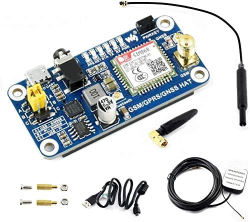 GSM/GPRS/GNSS Bluetooth HAT Expansion Board GPS Module SIM868 Compatible with Raspberry Pi 2B 3B Zero Zero W Support Make a Call,Send Messagess,DataTransfer IOT