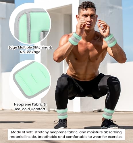 Image of Ankle Weights A Pair of 1 /2 /3 /4 /6 /8 /10 /12 /20 LBS Wrist Leg Arm Weights for Women Men with Adjustable Straps, Strength weighted for Physical Therapy Running Walking Home Fitness Gym Workout Weight Loss