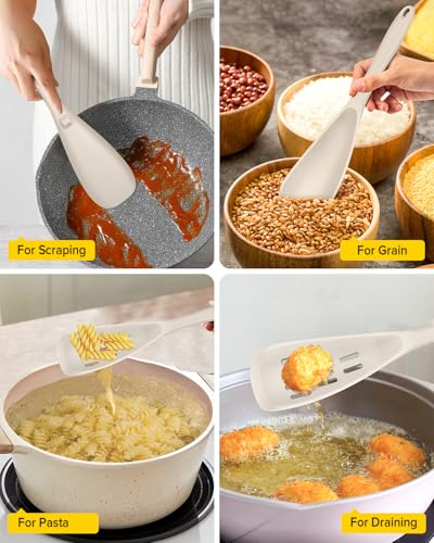 Image of BUNDLEPRO Silicone Cooking Spoons for Nonstick Cookware, One-Piece, 2 Pack