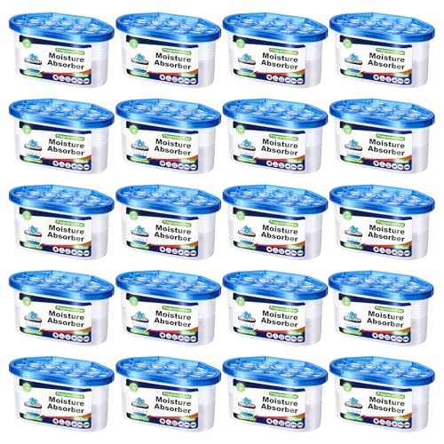 CHMI Moisture Absorbers 20 Pack Attract and Trap Excess Moisture from Your Bathroom KitchenCloset Eliminate Musty OdorsOdor Eliminator with Fragrance Free 6.4oz 300ml.